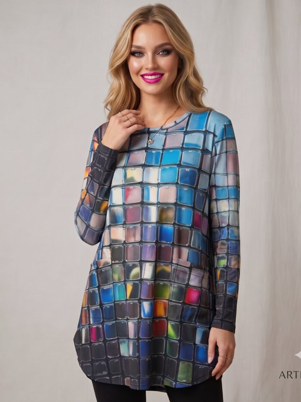 Conceptual Subculture Oversized Cotton Shirt Smock Sequin Reflection Size 3x